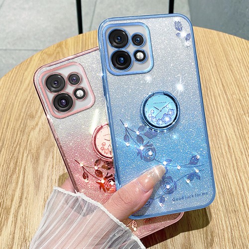 For Motorola Edge+ (2023), Luxury Bling Glitter Clear Ring Holder Case Cover - 第 4/14 張圖片