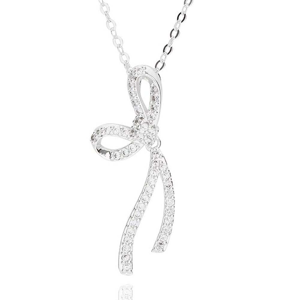 Equilibrium Eternal Glam Bow Silver Plated Necklace 349143