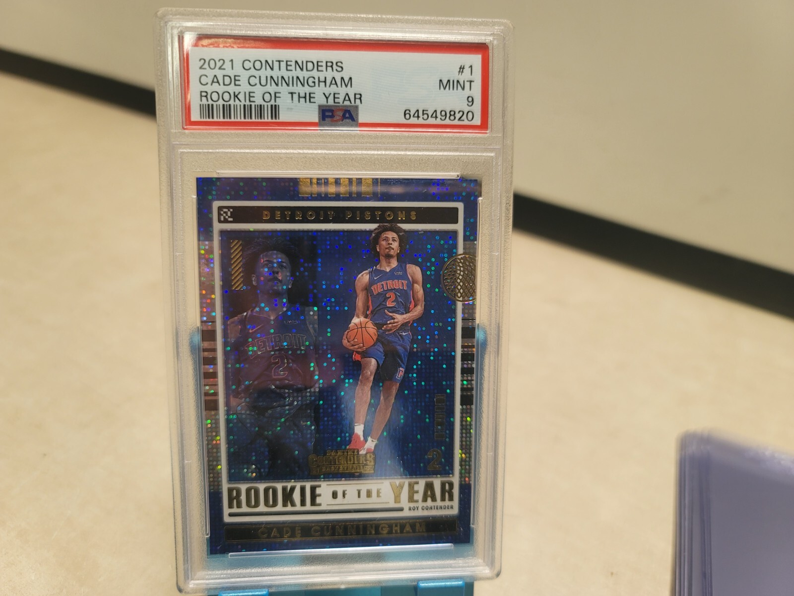 2021-22 Contenders Cade Cunningham Rookie of the Year #1 PSA 9 Mint C1071