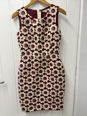 BODEN HARRIET FLORAL JACQUARD Shift Sleeveless PENCIL DRESS UK 8 Metallic B23