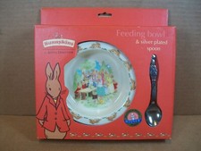 Royal Doulton  Bunnykins  Feeding Bowl  Silver Plated Spoon  NIB