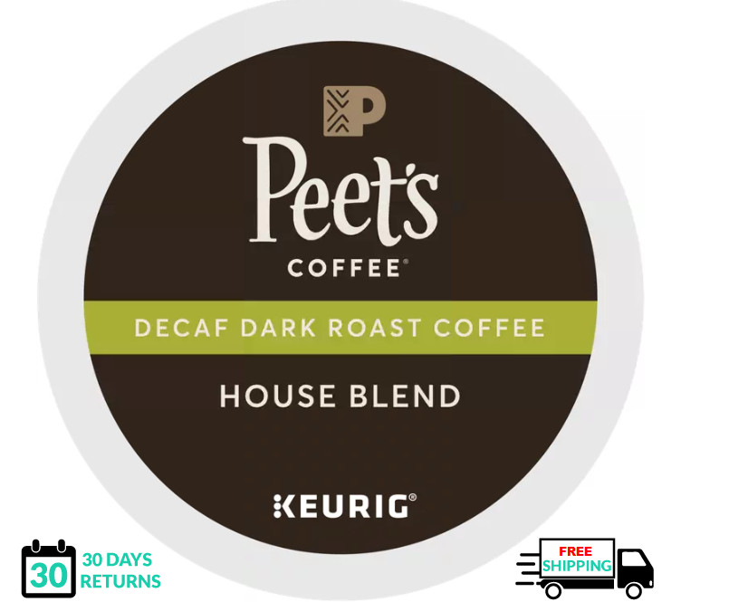 🆕☕ Peet's House Blend DECAF Coffee Keurig K-cups  