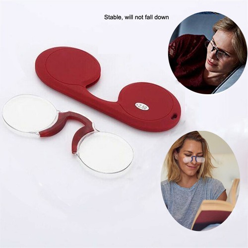Clip Naso Senza Cornice Ultra Sottile Occhiali da Lettura Mini Portatile Senza Braccia Pieghevole min - Foto 4 di 18