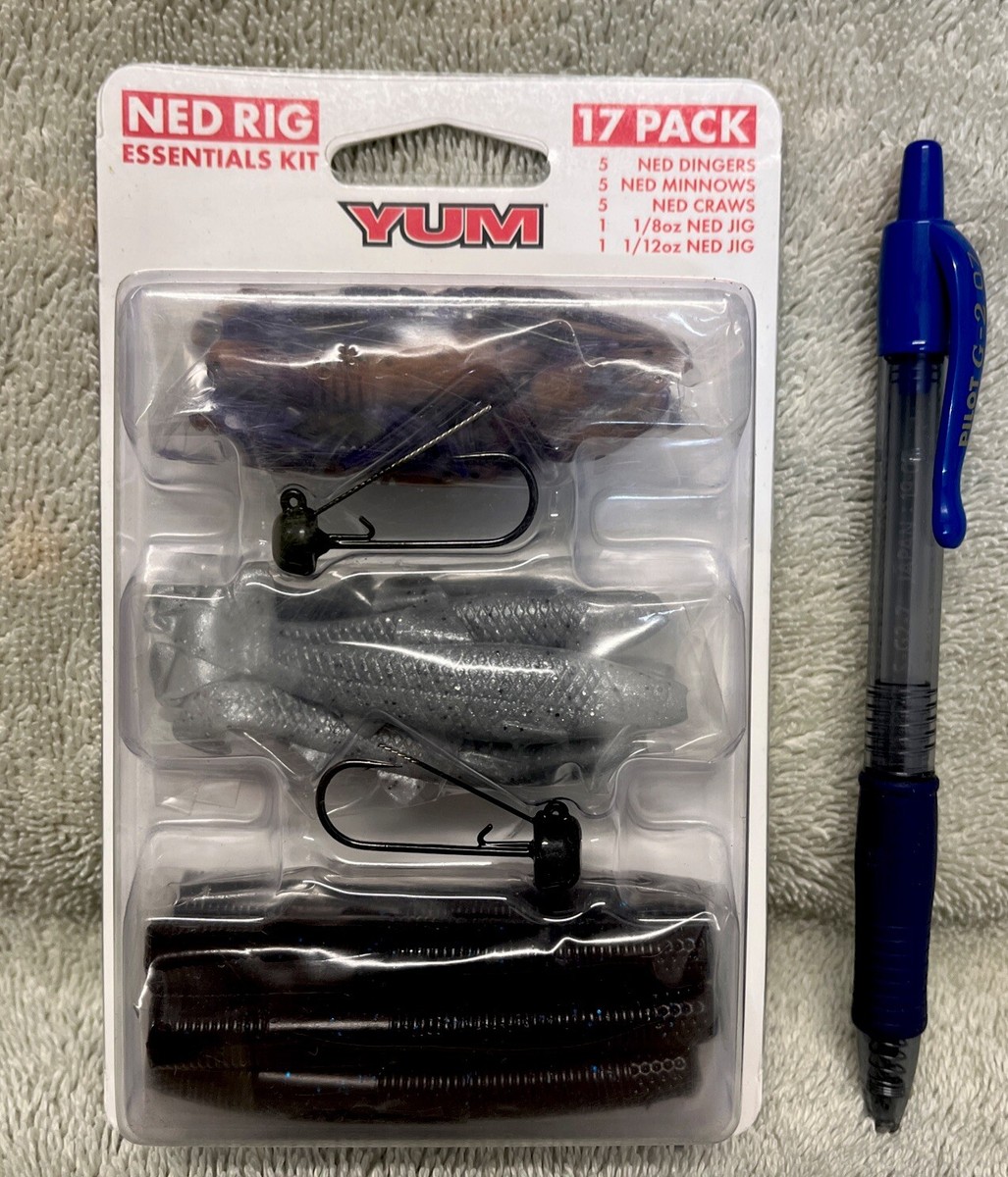 Bass Fishing Lures Yum Ned Rig Yum Ned Rig Kit, 17 Pieces