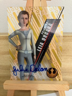 JULIE DOLAN ALS PRINZESSIN LEIA 2016 STAR WARS HIGH TEK AUTO GOLD RAINBOW #/50