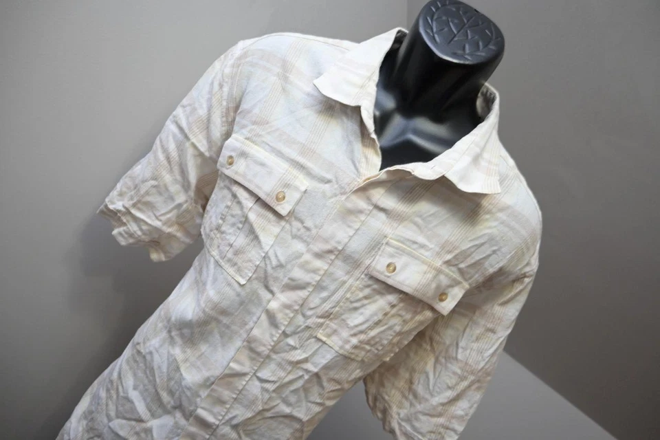 Sean John Linen Blend Button Up Shirt Front Pockets Plaid Mens Sz 2XL - Image 4 of 4