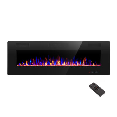 42'' Electric Fireplace, Recessed Wall Mounted and in-Wall Fireplace Heater