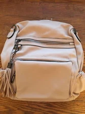 CLUCI Women Backpack Purse Fashion Leather Travel Bag Ladies With Tassel- Pink