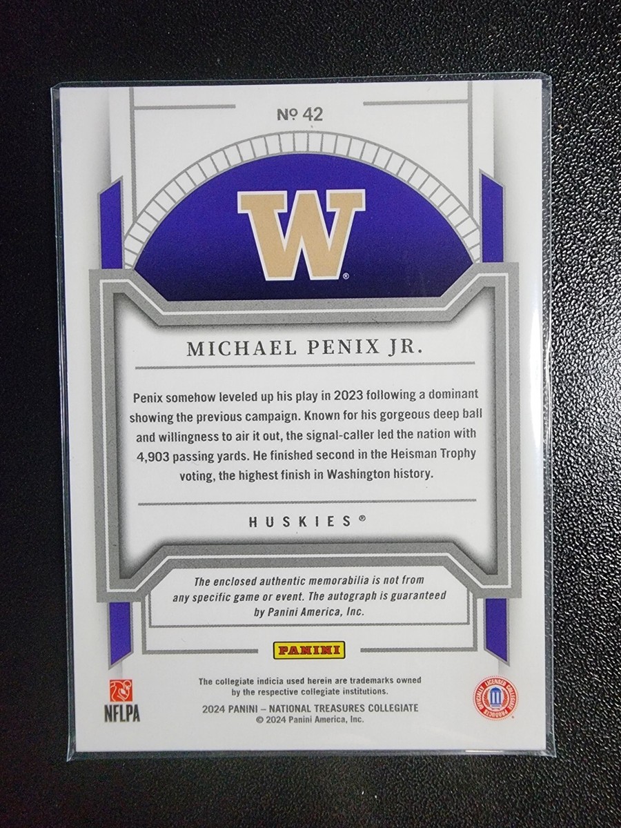 MICHAEL PENIX JR 2024 Panini National Treasure Collegiate Rookie