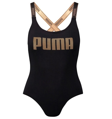 Puma Iconic Bodysuit Gr. XS * NEU Body Schwarz / Gold