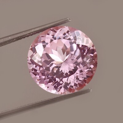 AAA Natural Flawless Soft Pink Morganite Round Cut Loose Gemstone 14x14 MM