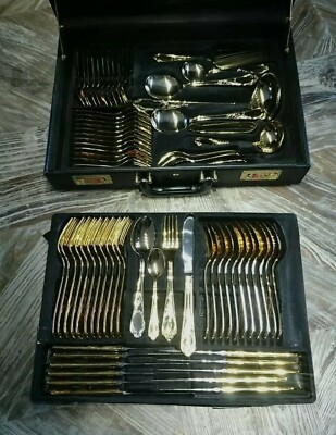 Besteckkoffer SBS Solingen 70Teile 23/24,Model Gloria Royal''Karat hartvergoldet