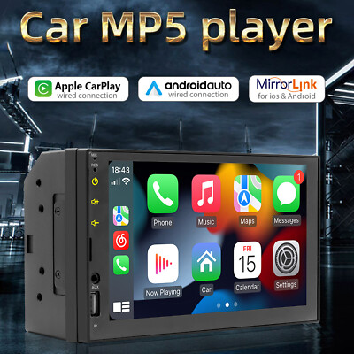 7'' Wired Carplay Car MP5 Player Bluetooth MP3 Car Card Radio+ 4 LED Camera B9