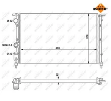 Radiator, engine cooling NRF 58852 for Renault 19 II Chamade