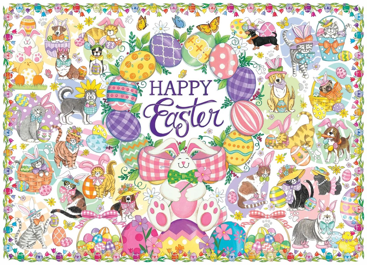 Happy Easter 350 Piece Family Jigsaw Puzzle Cobble Hill New | eBay
