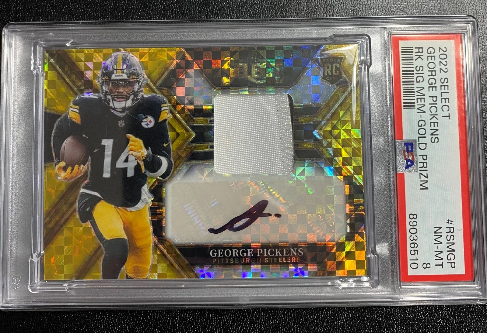 George Pickens Panini Select Rookie Signature Memorabilia #RSMGP Gold Prizm