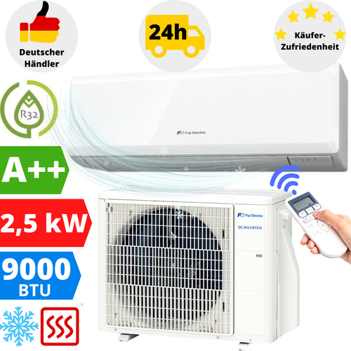 Split Klimaanlage 9000 BTU Klimagerät Inverter Klima 2,5 kW R32 ...