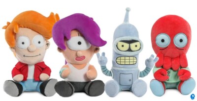 Kidrobot Futurama Zoidberg, Bender, Leela, Fry Phunny Plush Lot of 4 FREE SHIP