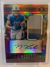 2019 Panini Illusions 🔥 T.J. Hockenson Auto /25 RPA  3 Color 🔥 Rookie RC