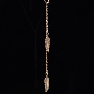 Authentic Women Jewelry Silver/Gold Plated Feather Pendant Necklace 39-3