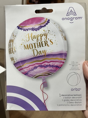 Happy Mother’s Day 15” ORBZ Sphere Balloon Decoration By Anagram Purple Pink