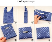 1 BLUE DOT Reusable Grocery Shopping Bag, Foldable Shopping Tote