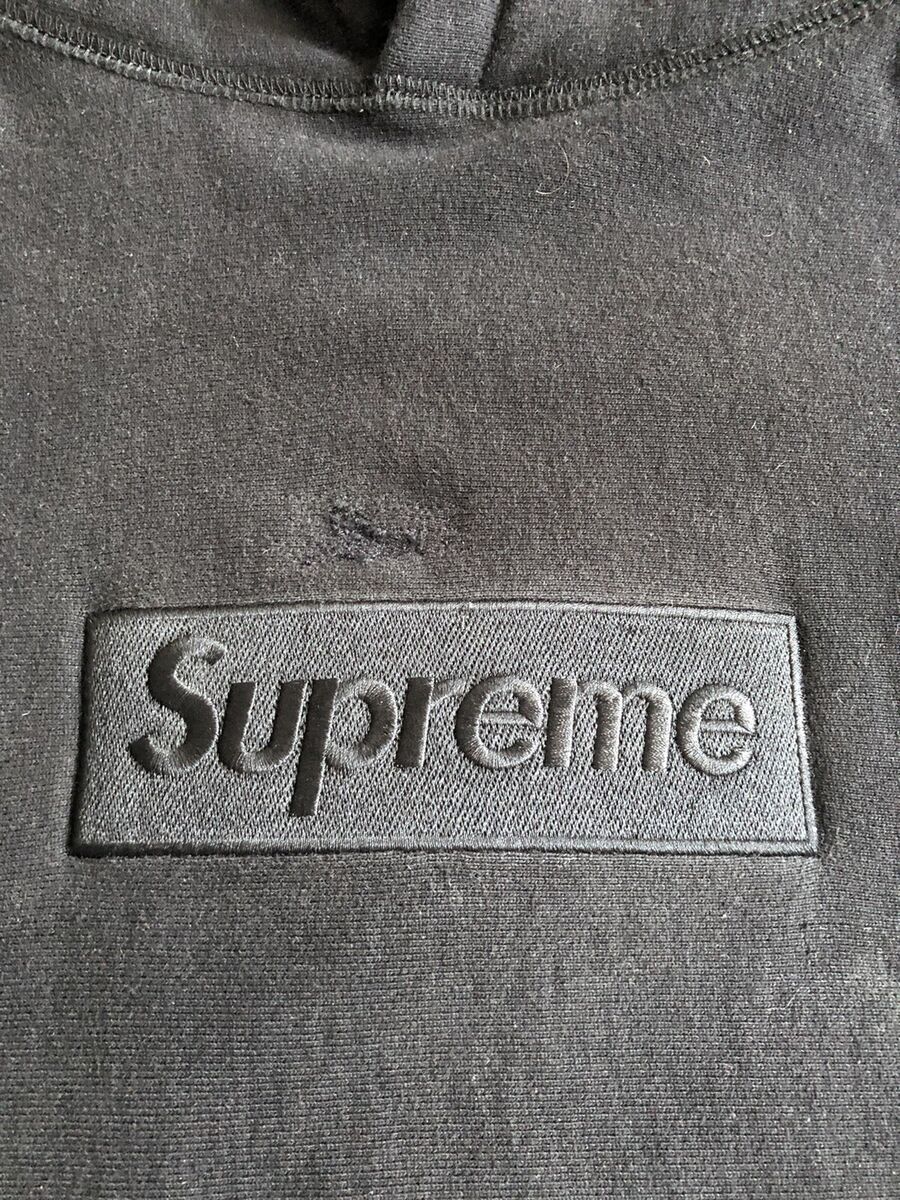 SUPREME 14FW Tonal Box Logo Pullover Hoodie BLACK L