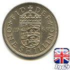An ENGLISH 1965 ELIZABETH II ONE SHILLING 1s COIN, 60 Years Old!