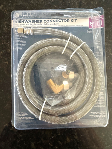 GE General Electric Universal Geschirrspüler Wasseranschluss-Kit, 6 Fuß Geflechtschlauch
