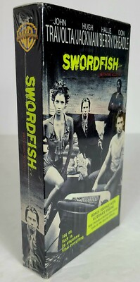 Swordfish (VHS, 2001) Movie, John Travolta, Hugh Jackman, Halle Berry NEW SEALED