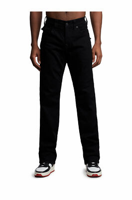 TRUE RELIGION RICKY オールブラック ストレッチ デニム 30 True Religion Jeans Men Ricky w/flap Relaxed Straight
