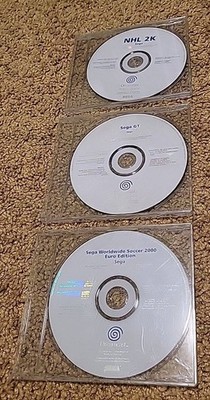 SEGA Dreamcast - Sega GT + NHL 2K + Worldwide Soccer 2000 - [Whitelabel] nur CD