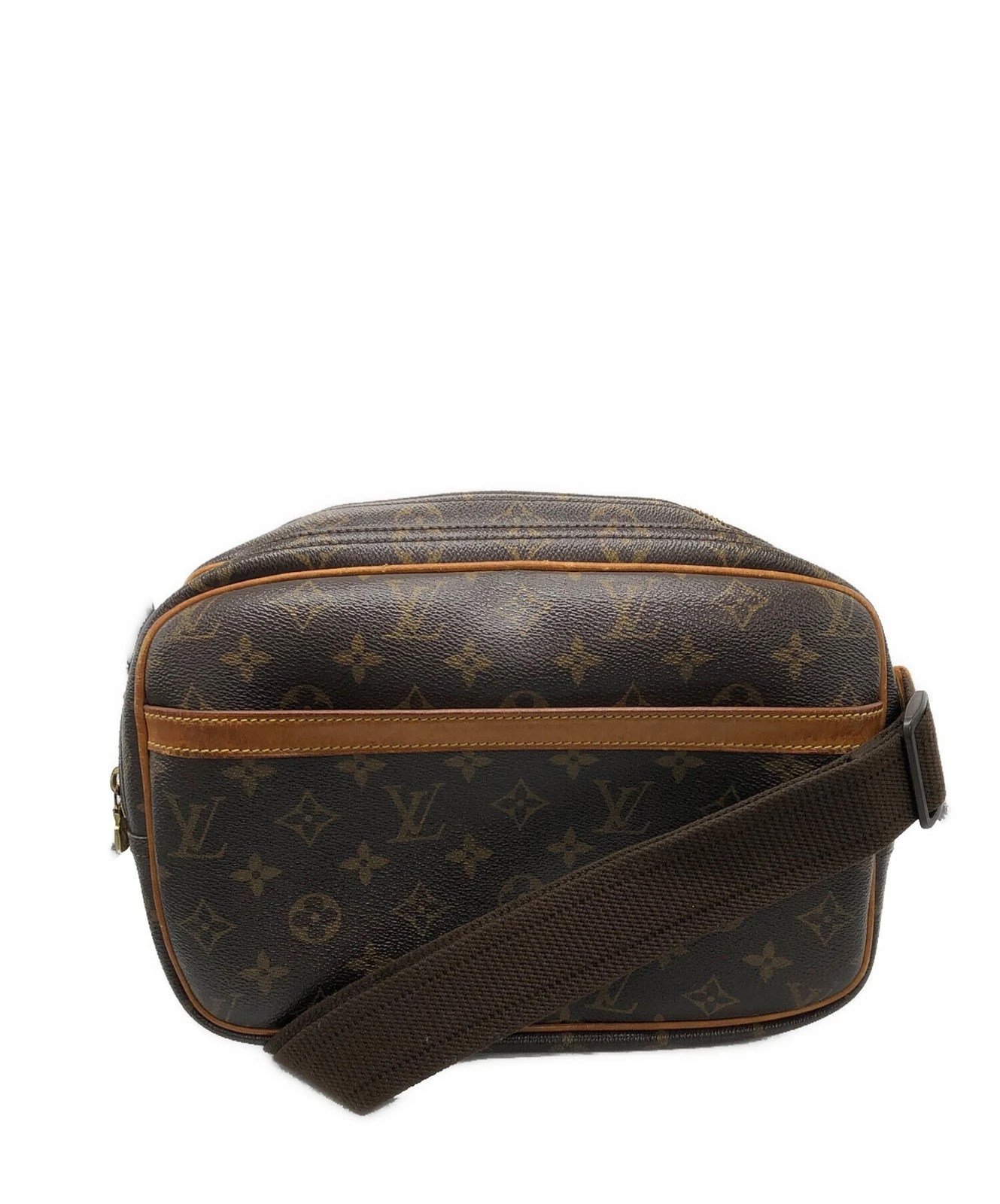 Vuitton — Louis Vuitton Reporter PM M45254 Coated Canvas Brown Shoulder Bag #TFB4352