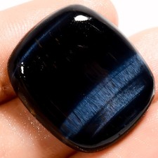 100 Natural Blue Tiger Eye Radiant Cabochon Gemstone 28.5 Ct 24X20X6mm GC-42241