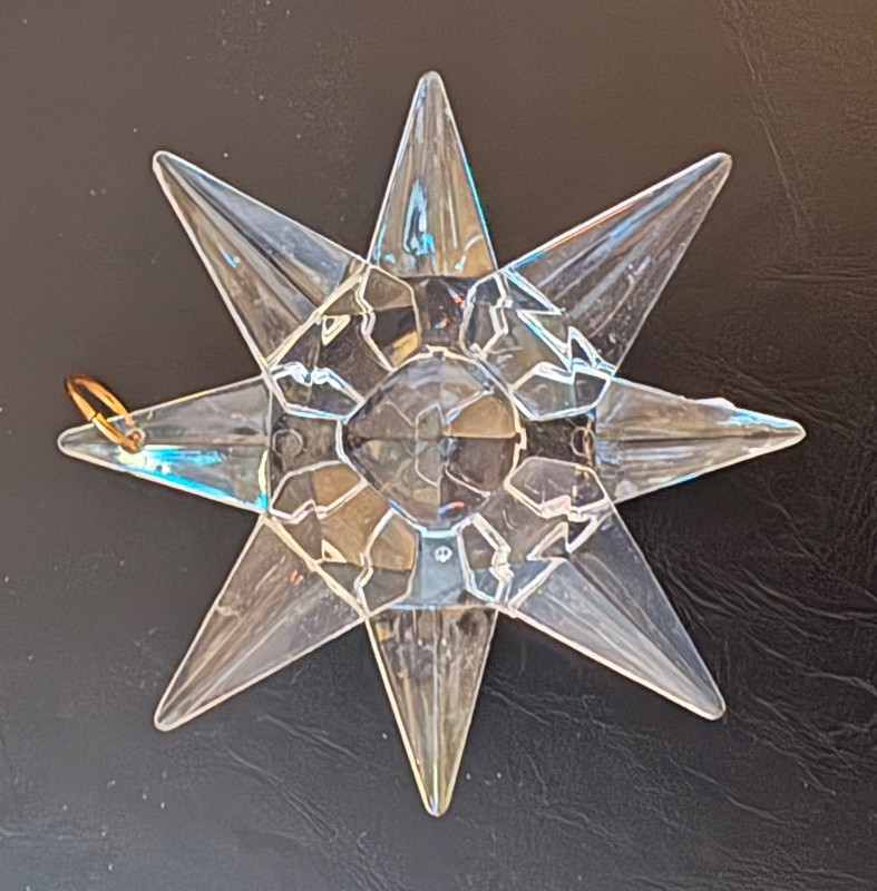 Clear Crystal 8-Point Star Ornament — Premium Quality — No Box
