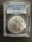 2006 W PCGS MS70 AMERICAN SILVER EAGLE  Old Blue Holder -D12