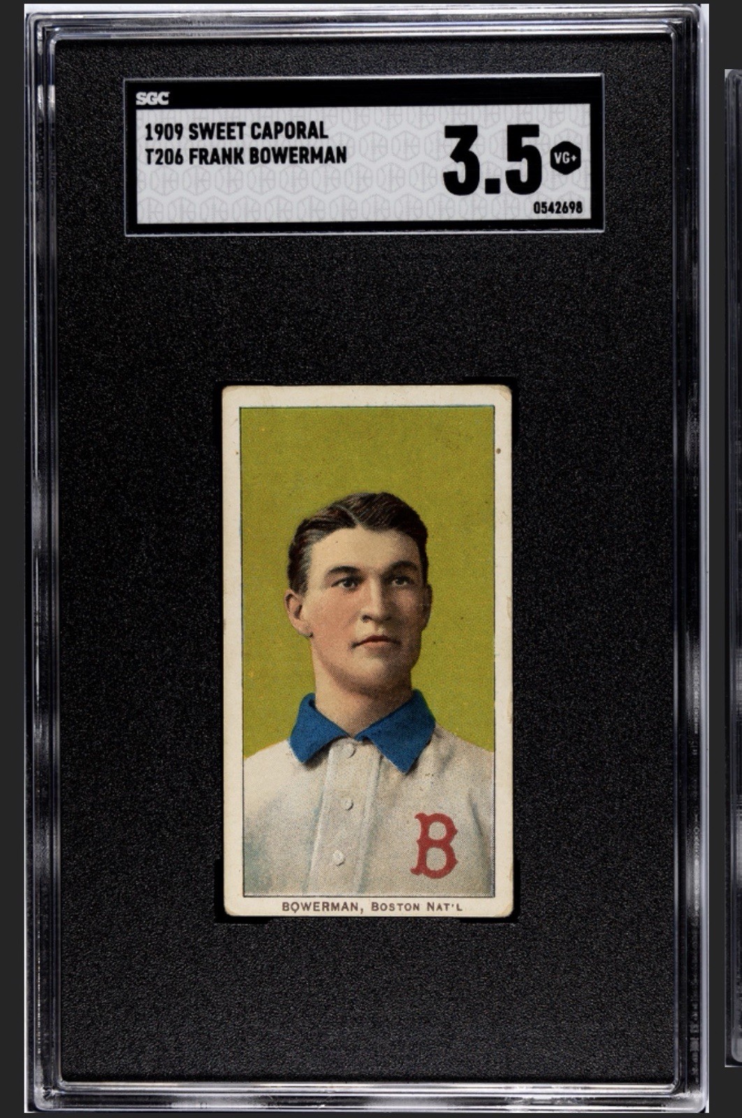 1909-11 T206 Frank Bowerman SGC 3.5 Sweet Caporal 150/30 Low Pop