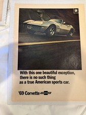 1969 Chevrolet Corvette vintage print ad: "With this one beautiful exception..."