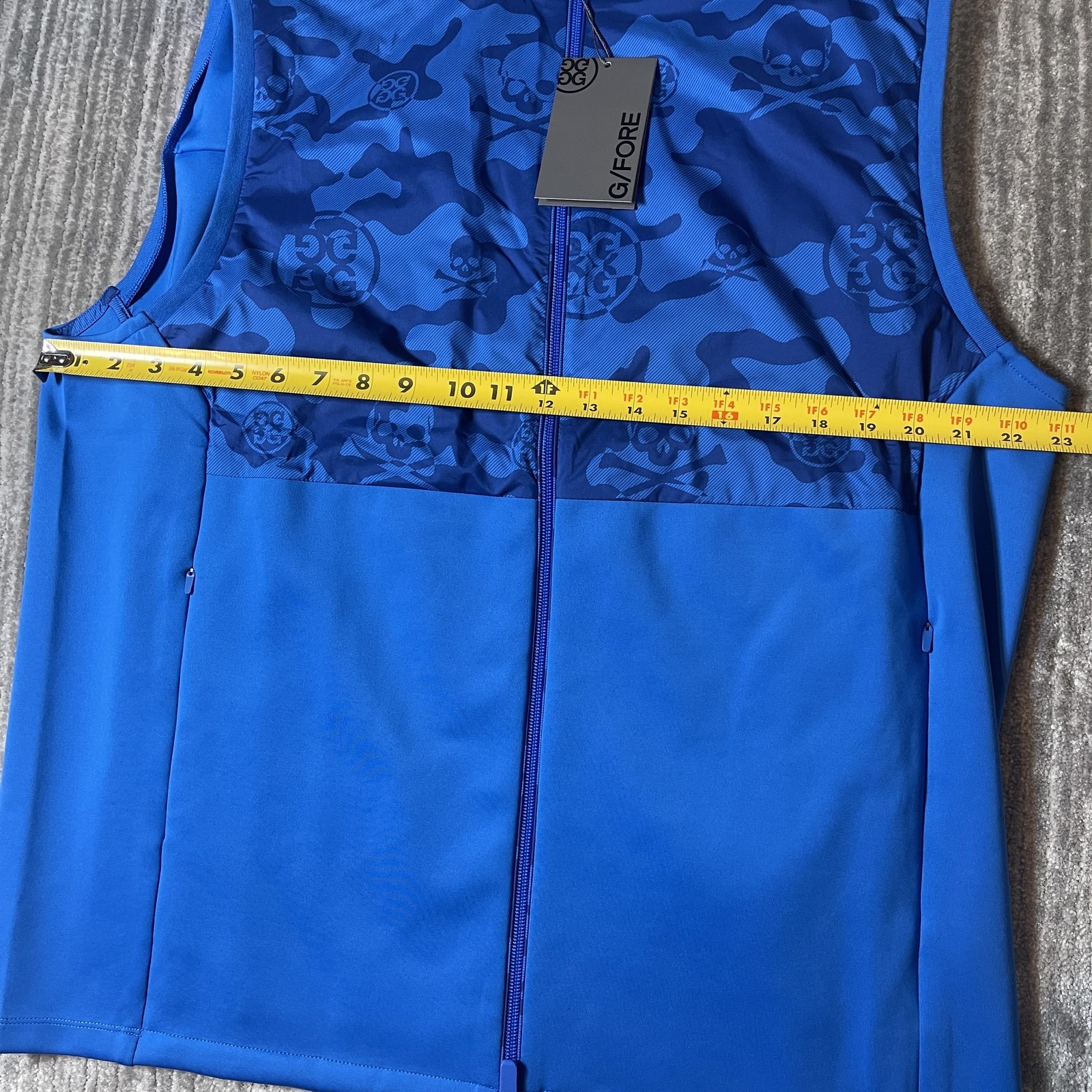 G/FORE Vest Mens XL Blue Surf Skull Camo Lightweight Windbreaker Golf ...