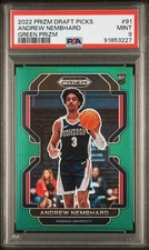 2022-23 PANINI PRIZM DRAFT PICKS GREEN PRIZM #91 ANDREW NEMBHARD PSA 9