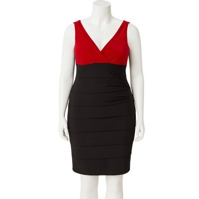 Y2K Enfocus Studio Tiered Bodycon Dress 10 Black Burgundy V Neck Vampire Goth