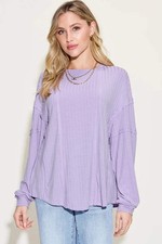 Women s Round Neck Long Sleeve T-Shirt Polyester Rayon Spandex Blend