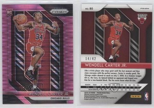2018-19 Panini Prizm Pink Pulsar Prizm /42 Wendell Carter Jr #80 Rookie RC
