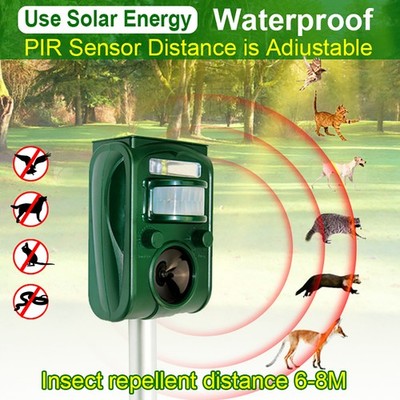 Ultrasonic Solar Animal Repellent Skunk Deer Dog Cat Raccoon for Garden Outdoor