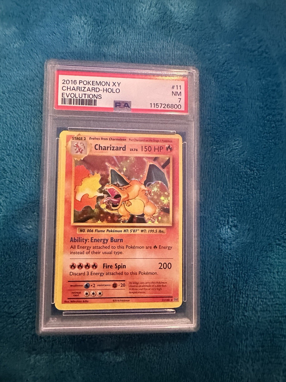 Charizard 11/108 2016 XY Evolutions Holo Rare Pokemon PSA 7