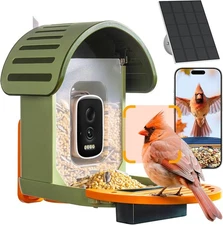 Smart Bird Feeder with Camera, 2.5K UHD Bird Feeder Camera Solar Powerd, Sensiti