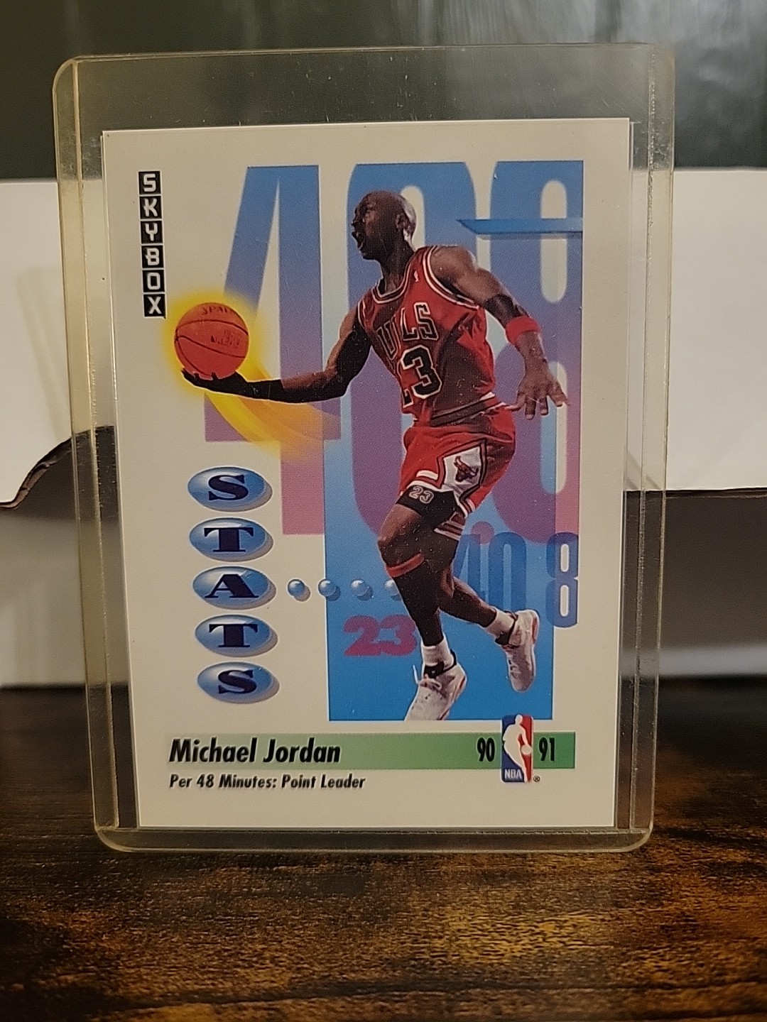 Michael Jordan 1991-92 SkyBox #307 Stats 90-91 Chicago Bulls