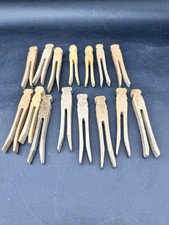 15 Vintage Wooden Square Clothes Pins Weathered Wood Craft Primitive Decor