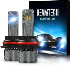 Beamtech 9007/HB5 LED Light Bulbs 60W 20000LM 6500K Xenon White Pair 800 