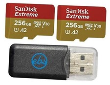 SanDisk Extreme 256GB MicroSD Memory Card 2 Pack Works with DJI Drones